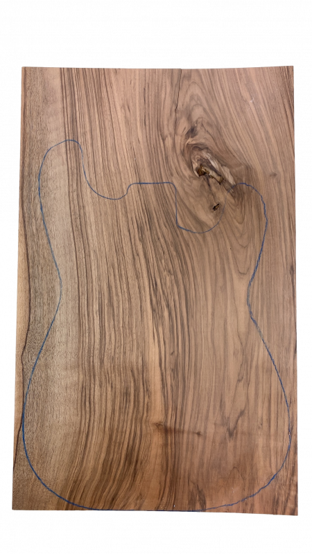 Top Walnut Europ. plain A, 1-pc., 8 mm